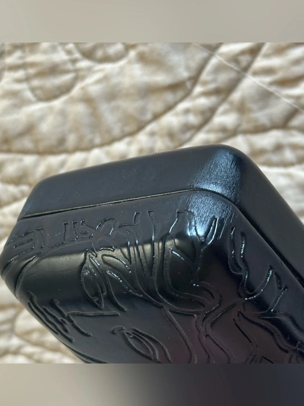 Black Versace Eyewear Sunglass Case with Embossed Medusa Face Motif